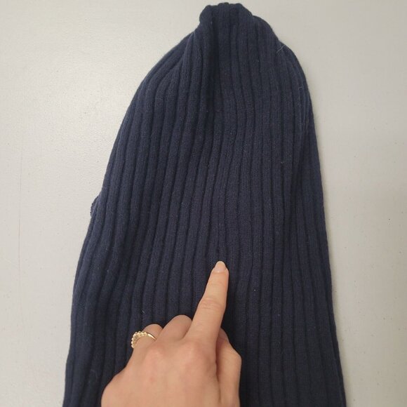 Hope Unisex Balaclava Extra Fine Merino Wool Ski Mask One Size Blue Ribbed Knit - Picture 8 of 11